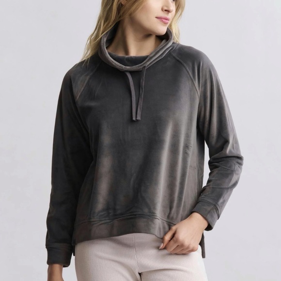 Barefoot Dreams Tops - Barefoot Dreams LuxChic Grey Funnel Neck Pullover NWT [13164]